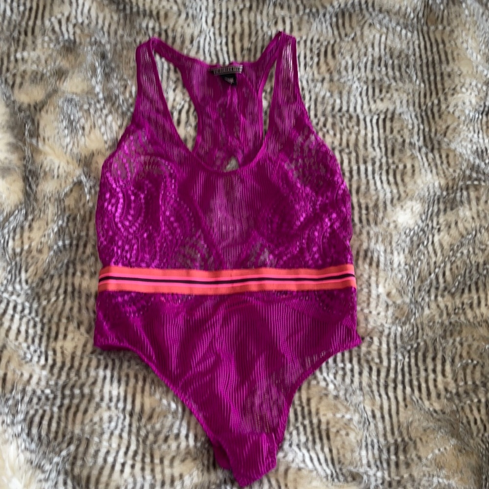 Victoria's Secret beautiful fuchsia teddy bodysuit